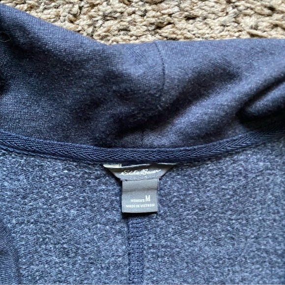 Eddie Bauer Womens Camp Wrap Cardigan Blue Size Medium Open Front Thumb Holes, B - Picture 4 of 9